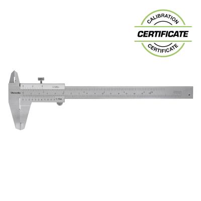 Skydelære med låseskrue 0-150 x 0,05 mm med kæbelængde 40 mm (Inkl. Certifikat)
